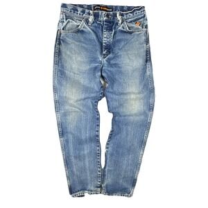Wrangler FR Flame Resistant Men's Blue Cotton Jeans Cowboy Cut Size 33x32